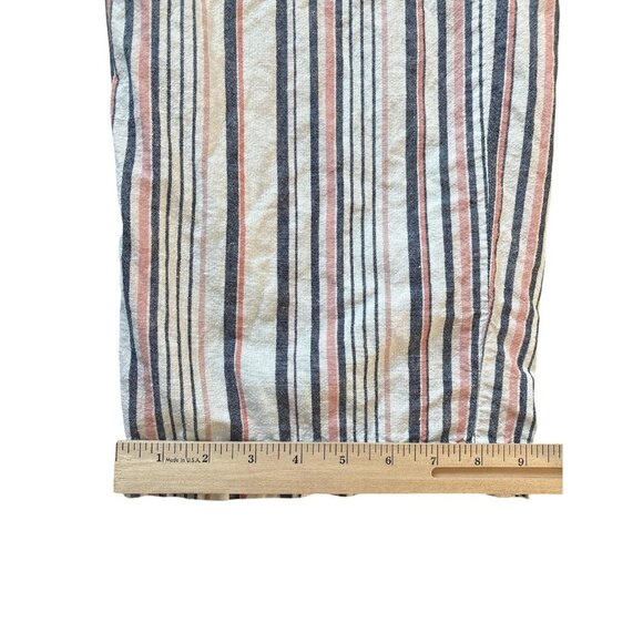 Liz Claiborne Pants Womens Medium Multicolor Stripe Linen Blend Crop Capri - Picture 9 of 10